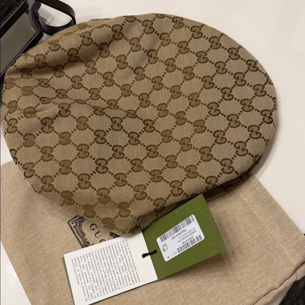 Gucci Beige/Brown GG Monogram Newsboy Cap - Picture 14 of 15